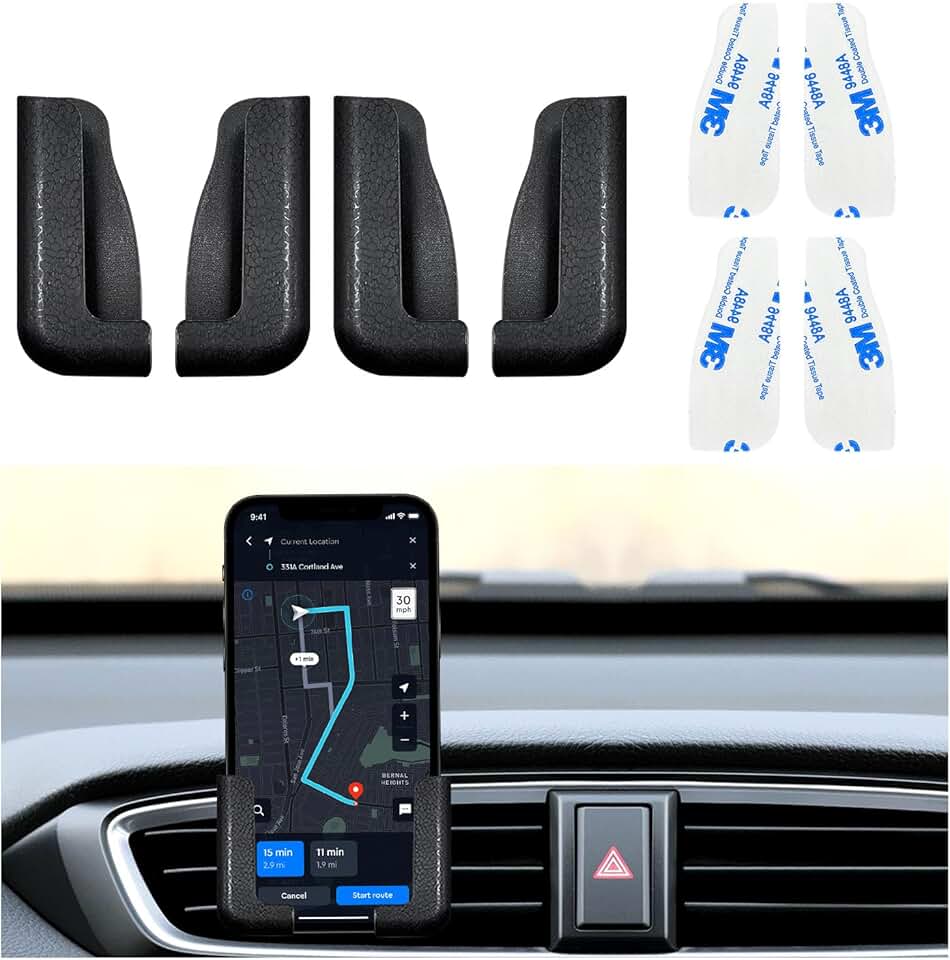 Four-piece adjustable car phone holder set