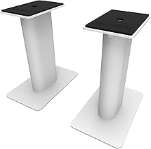 Pair of 8.3" White Desktop Speaker Stands