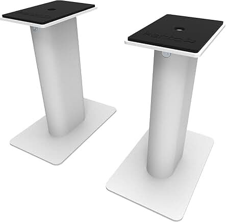 Pair of 8.3" White Desktop Speaker Stands