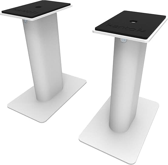 Pair of 8.3" White Desktop Speaker Stands