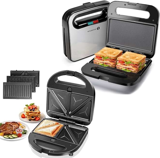 3-in-1 Non-Stick Sandwich and Panini Maker
