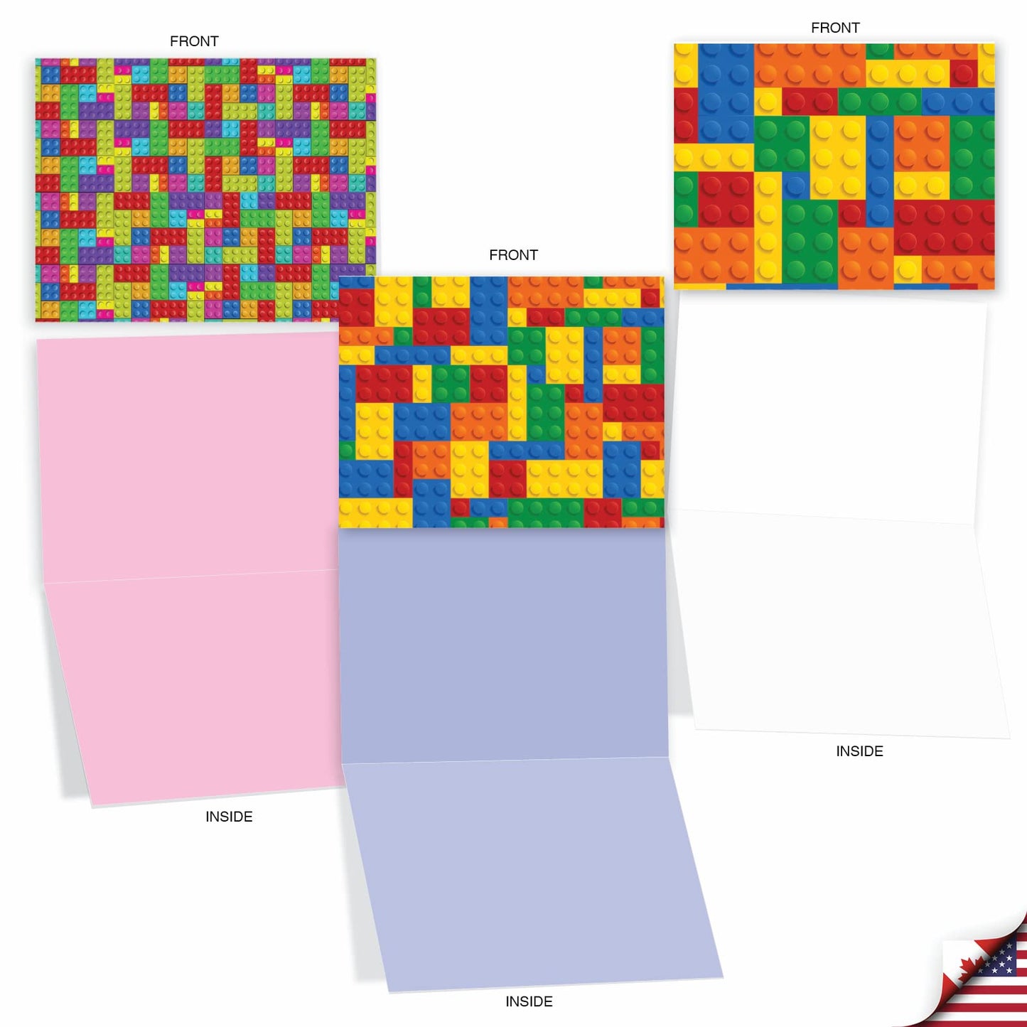 10 Colorful Kids Greeting Cards with Envelopes