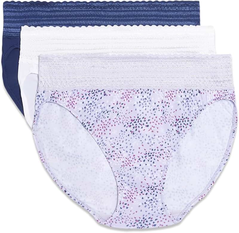 Women's Comfort Hi-Cut Underwear with Lace, 3-Pack