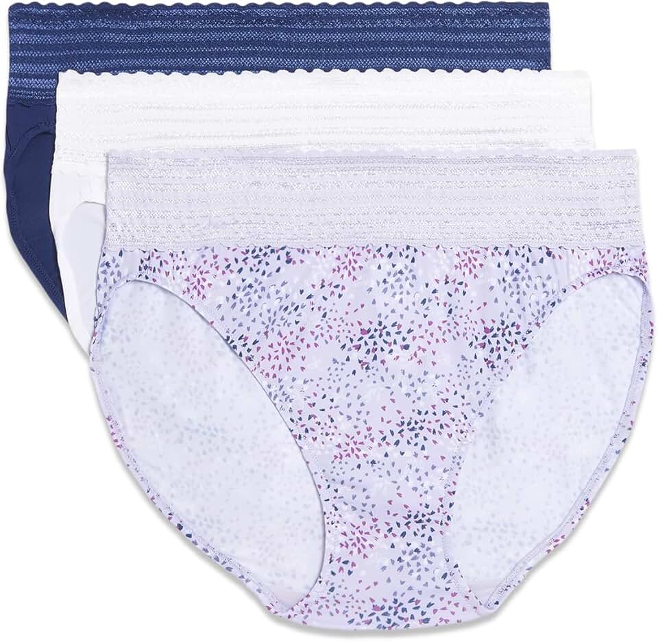 Women's Comfort Hi-Cut Underwear with Lace, 3-Pack