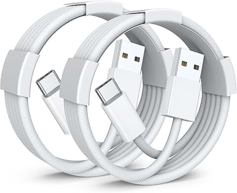3.3FT USB A to USB C Charging Cables for iPhone and iPad, 2 Pack