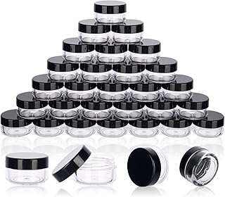 Set of 200 small jars with lids, labels, and spatulas