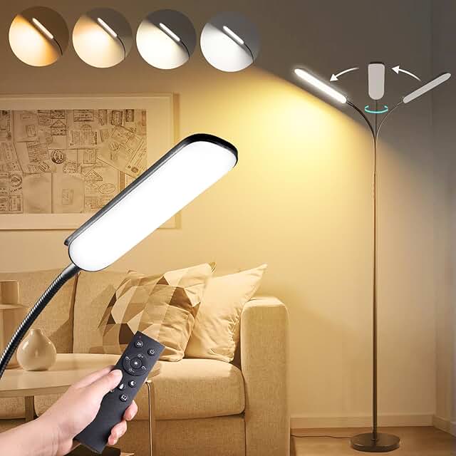 Bright LED Floor Lamp with Remote and Dimming