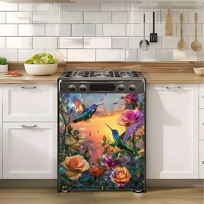 Ethereal Sunset Hummingbirds and Roses Magnet Cover