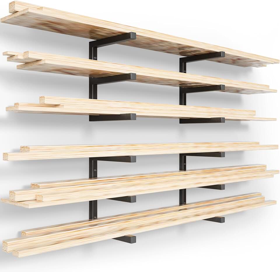 Heavy Duty Wall Mount Wood and Lumber Storage Rack