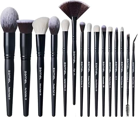 Professional 15-Piece Goat Hair Makeup Brush Set