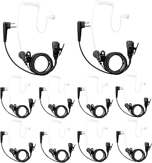 10 Pack Surveillance Earpieces for Radio Communication