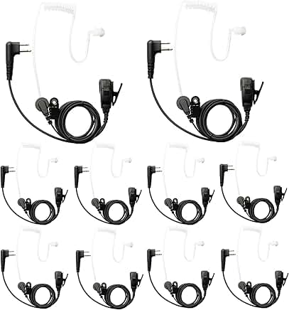 10 Pack Surveillance Earpieces for Radio Communication