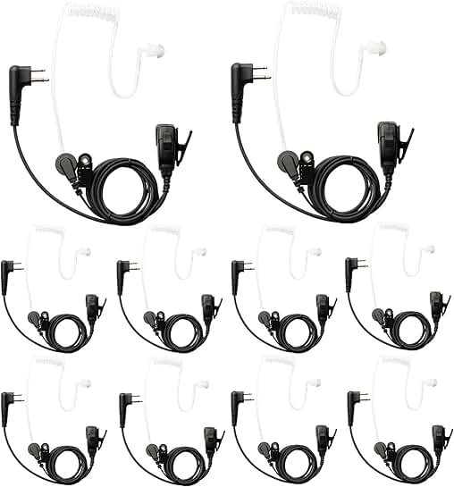 10 Pack Surveillance Earpieces for Radio Communication