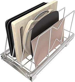 Adjustable Pull-Out Cabinet Organizer for Pans and Trays