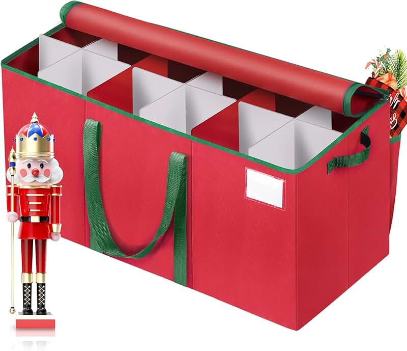 Large Nutcracker and Figurine Storage Box for 12 Ornaments