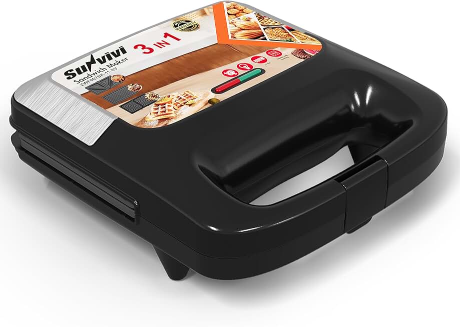 3-in-1 Electric Sandwich Maker, Grill, Waffle Iron