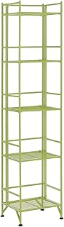 5-Tier Folding Metal Storage Shelves in Lime Green