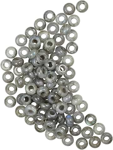 Big Hole Stone Beads for Jewelry Making, Pack of 15