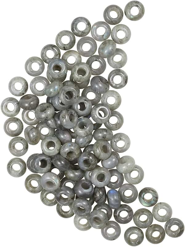 Big Hole Stone Beads for Jewelry Making, Pack of 15