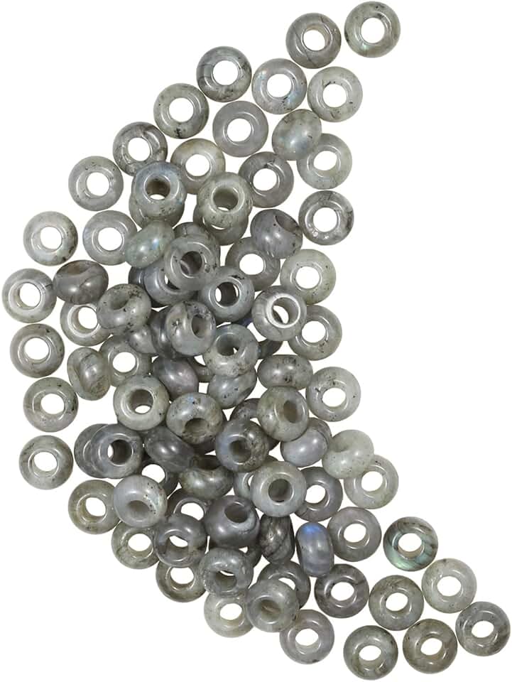 Big Hole Stone Beads for Jewelry Making, Pack of 15