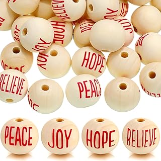 100 Red Bead Christmas Word Signs for DIY Decor