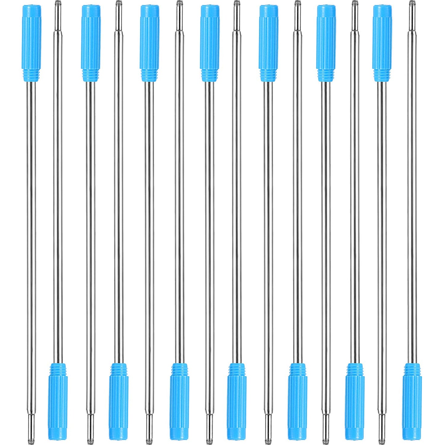 Set of 24 Blue Metal Ballpoint Pen Refills, 4.5 Inch