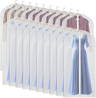 Set of 20 60-inch Clear Garment Bags for Closet Storage