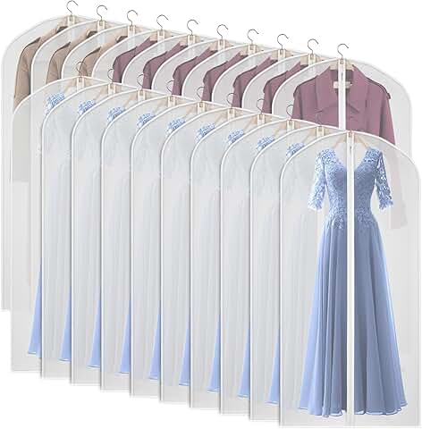Set of 20 60-inch Clear Garment Bags for Closet Storage