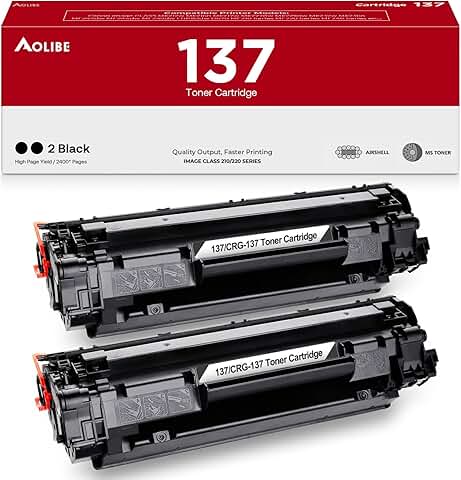 137 Black Toner Cartridge Replacement, 2 Pack