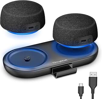 Dual Bluetooth Speakers with Magnetic Base and Phone Stand
