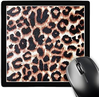 Black Frame Leopard Print Mouse Pad, 8x8 inches