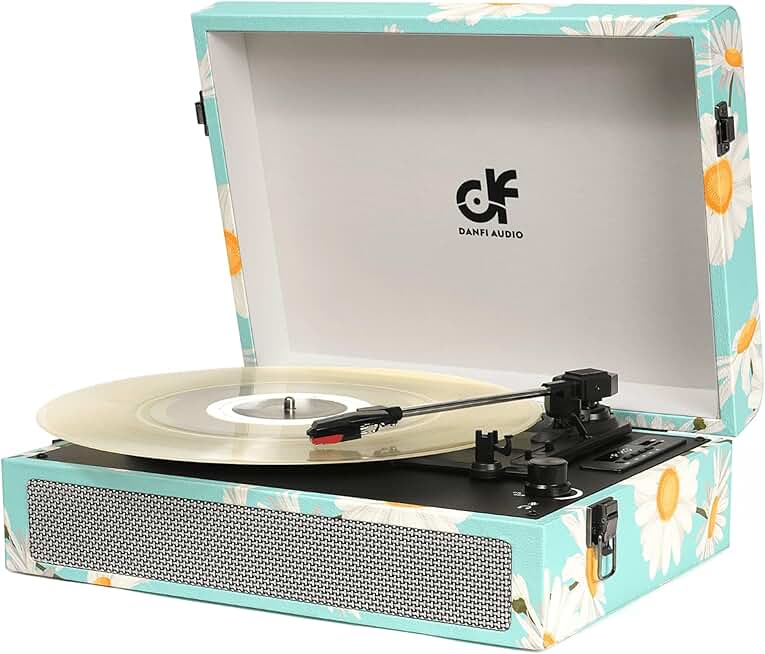 Vintage Bluetooth Record Player with Built-in Speakers
