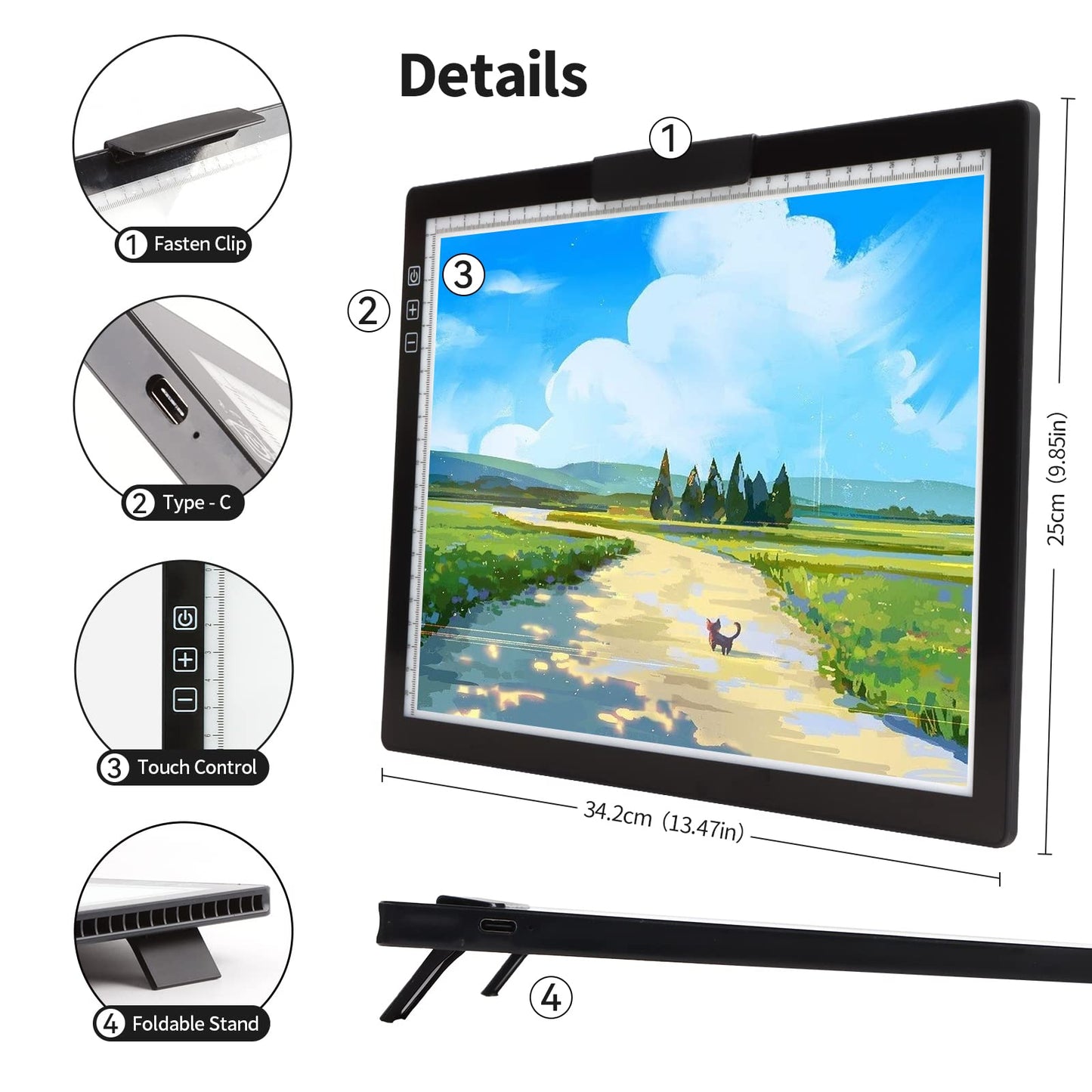 Wireless A4 LED Light Pad with Stand and Dimmable Brightness