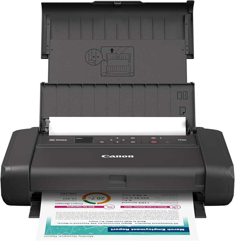 Wireless Portable Printer with 50-Sheet Tray and Display