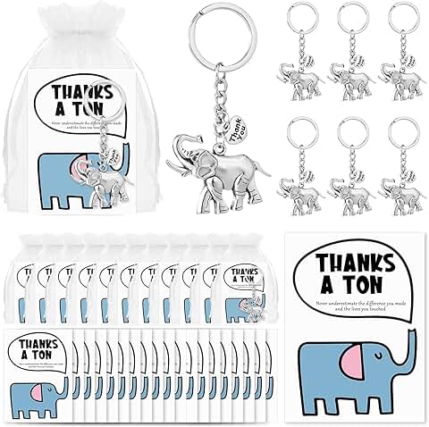 25 Elephant Employee Appreciation Gift Sets with Thank You Cards