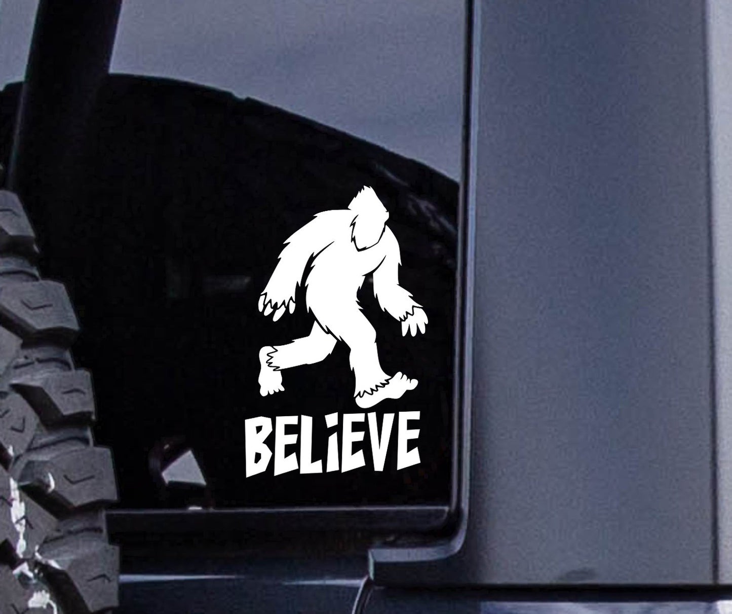 White Bigfoot two-part decal for windows and devices