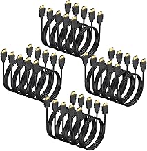 6.6FT HDMI Cable 20-Pack, Shielded 4K, Gold-Plated, 120Hz, ARC, HDCP 2.2, 3D HDR