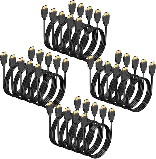 6.6FT HDMI Cable 20-Pack, Shielded 4K, Gold-Plated, 120Hz, ARC, HDCP 2.2, 3D HDR
