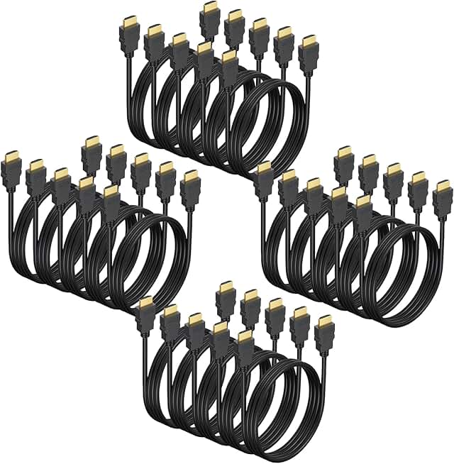 6.6FT HDMI Cable 20-Pack, Shielded 4K, Gold-Plated, 120Hz, ARC, HDCP 2.2, 3D HDR