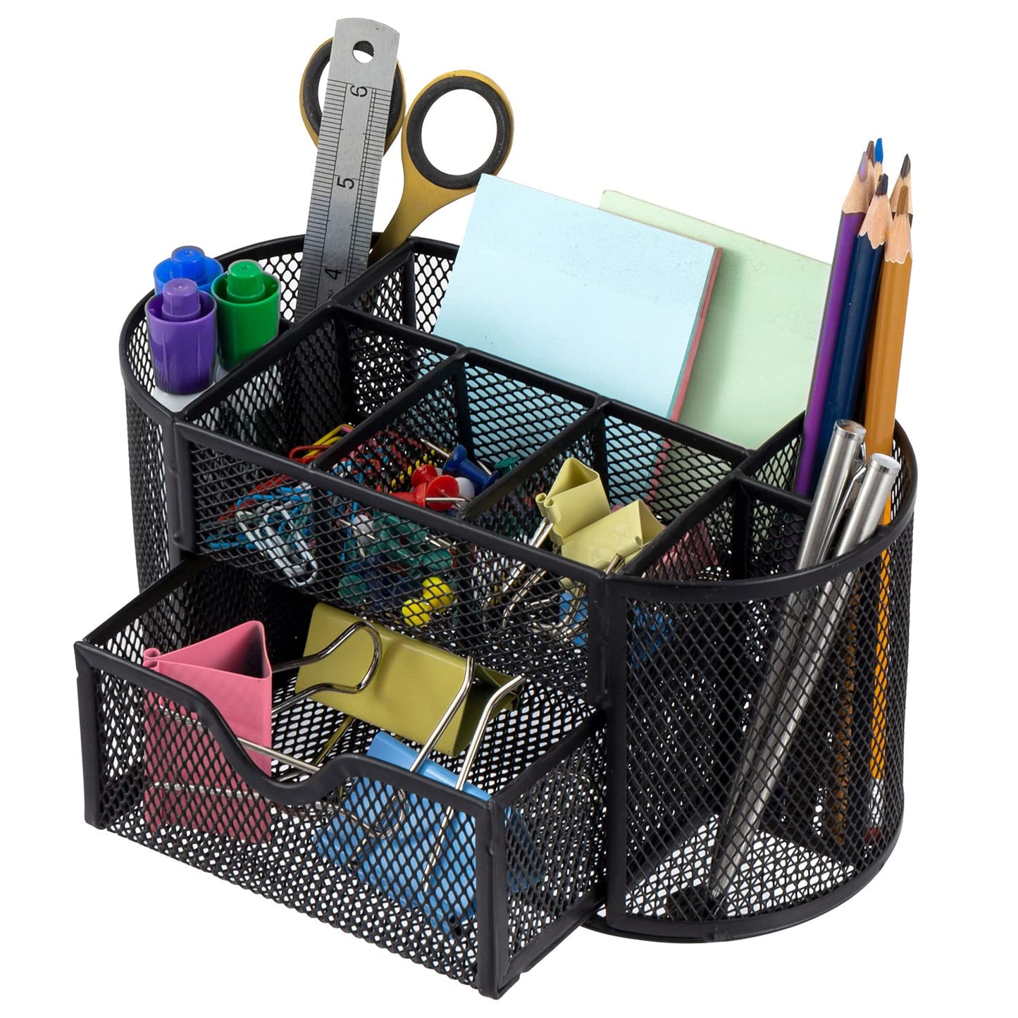 Metal Wire Mesh Desktop Organizer with 8 Compartments