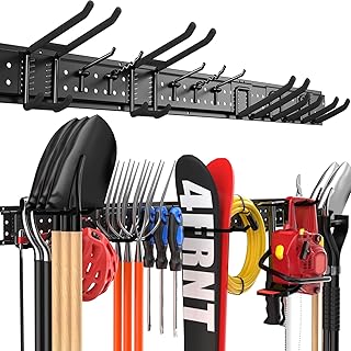 Wall Mount Garage Tool Organizer with 10 Hooks