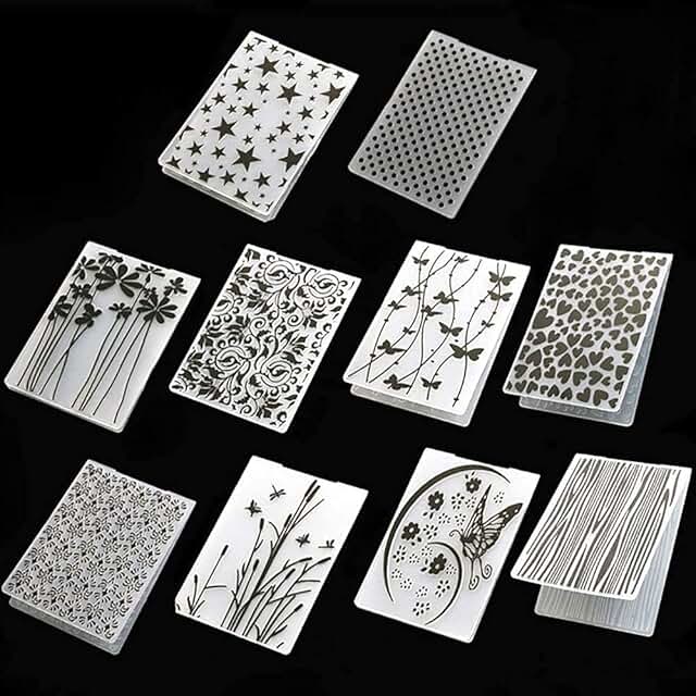 10 Plastic Embossing Folder Styles for Crafts and Scrapbooking