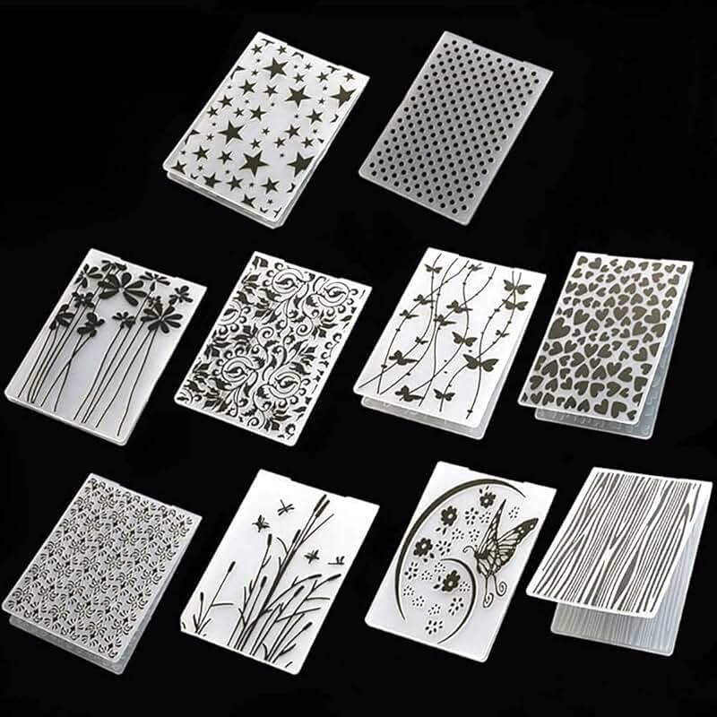 10 Plastic Embossing Folder Styles for Crafts and Scrapbooking