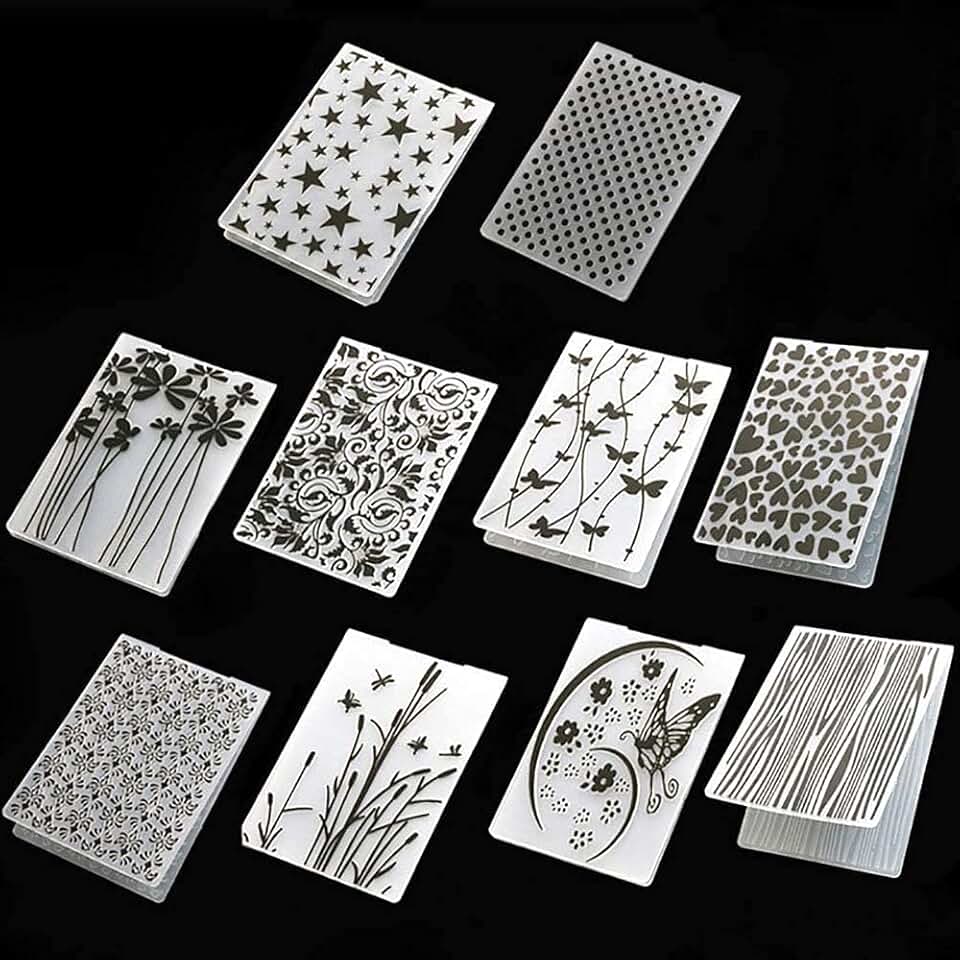 10 Plastic Embossing Folder Styles for Crafts and Scrapbooking