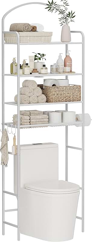 4-Tier Over Toilet Bathroom Storage Rack