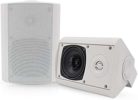 4-Inch Waterproof Indoor Outdoor Wall Mount Speakers