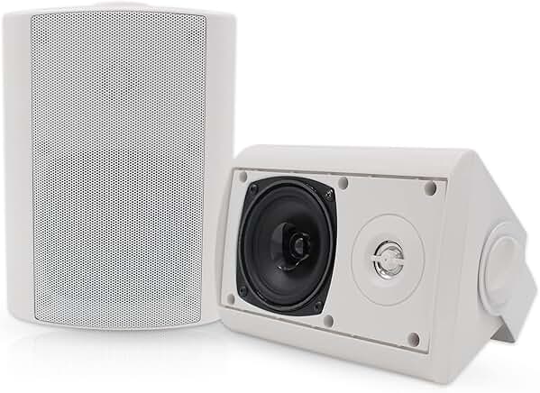 4-Inch Waterproof Indoor Outdoor Wall Mount Speakers