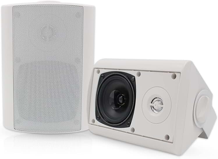 4-Inch Waterproof Indoor Outdoor Wall Mount Speakers
