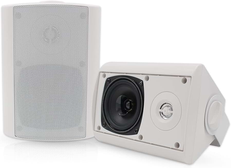 4-Inch Waterproof Indoor Outdoor Wall Mount Speakers