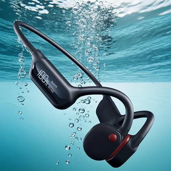 Open Ear Waterproof Bone Conduction Headphones with MP3 and LED Screen